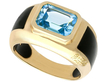 Mens Blue Topaz Ring in Gold