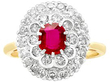 Ruby and Diamond Cluster Ring 