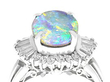 setting of Opal Cluster Ring in Platinum close up