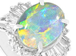 Opal and Diamond Cluster Ring