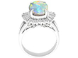 setting of Opal and Diamond Cluster Ring