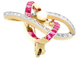 Pearl Diamond and Ruby Brooch