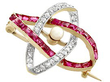 Pearl Diamond and Ruby Brooch