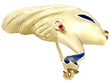 Vintage Gold Ladies Face Brooch for Sale