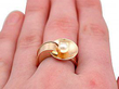 Vintage Rose Gold Pearl Ring Finger