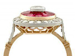 French Diamond and Ruby Ballerina Ring