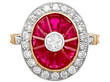 French Diamond and Ruby Ballerina Ring
