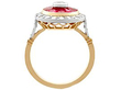 French Diamond and Ruby Ballerina Ring