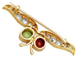 Back view Antique Peridot and Kunzite Brooch