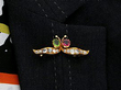 lapel Antique Peridot and Kunzite Brooch