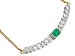 vintage emerald and diamond necklace in white gold