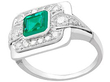 1950s Vintage Emerald and Diamond Ring
