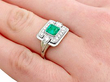 Vintage Emerald and Diamond Ring Hand Wearing