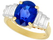 Vintage Oval Cut Sapphire Ring with Diamonds