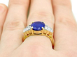 Wearing Sapphire Ring with Diamonds