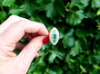 1930's emerald ring with diamonds