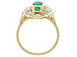 1930's emerald ring with diamonds back