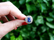 Cushion Cut Ceylon Sapphire Ring Outside 