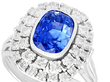 Cushion Cut Ceylon Sapphire Ring