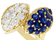 Vintage Sapphire and Diamond Twist Ring Yellow Gold