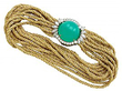 Vintage Diamond and Chrysoprase Bracelet 