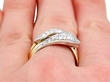 Gold Diamond Snake Ring on model finger