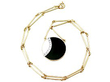Black Onyx Pendant in Yellow Gold