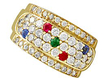 Vintage Diamond and Gemstone Earrings top view
