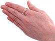 Rose Gold Band with Rubies and Diamonds on finger
