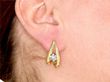 vintage yellow gold diamond earring wearing
