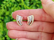 Tri Gold and Diamond Earrings