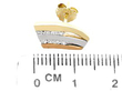 Vintage Tri Gold and Diamond Earrings 