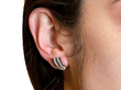 Tri Gold and Diamond Earrings Wearing