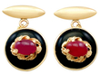 Vintage Ruby Cufflinks with Onyx 