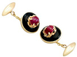 Vintage Onyx Ruby Cufflinks