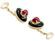 Ruby Cufflinks with Onyx Vintage