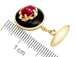 Vintage Ruby Cufflinks with Onyx size
