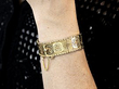 vintage gold bracelet on wrist