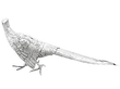 Pair of Silver Pheasants Ornament 