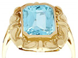 Antique Gold Aquamarine Ring close up