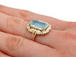 Antique Gold Aquamarine Ring on hand