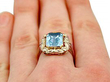 Antique Gold Aquamarine Ring on finger