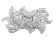 Large Antique Diamond Brooch in White Gold