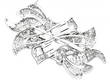 Large Antique Diamond Brooch in White Gold Separate