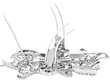 Large Antique Diamond Brooch in White Gold Open