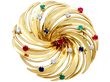 Gemstone Brooch in Yellow Gold Vintage
