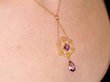 wearing victorian amethyst pendant