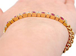 Antique Ruby and Diamond Line Bracelet Wrist Wearing