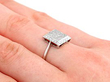 Antique Platinum Diamond Ring for Sale Wearing
