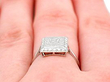 Antique Platinum Diamond Ring for Sale Wearing